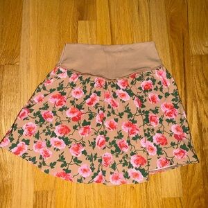 Women’s Beige with Pink Roses Sport Skort